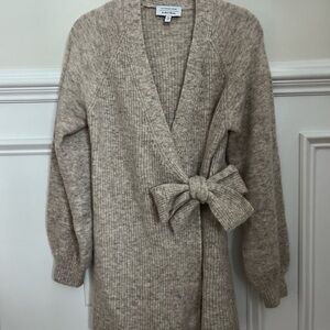 And Other Stories Taupe Knit Wrap Sweater